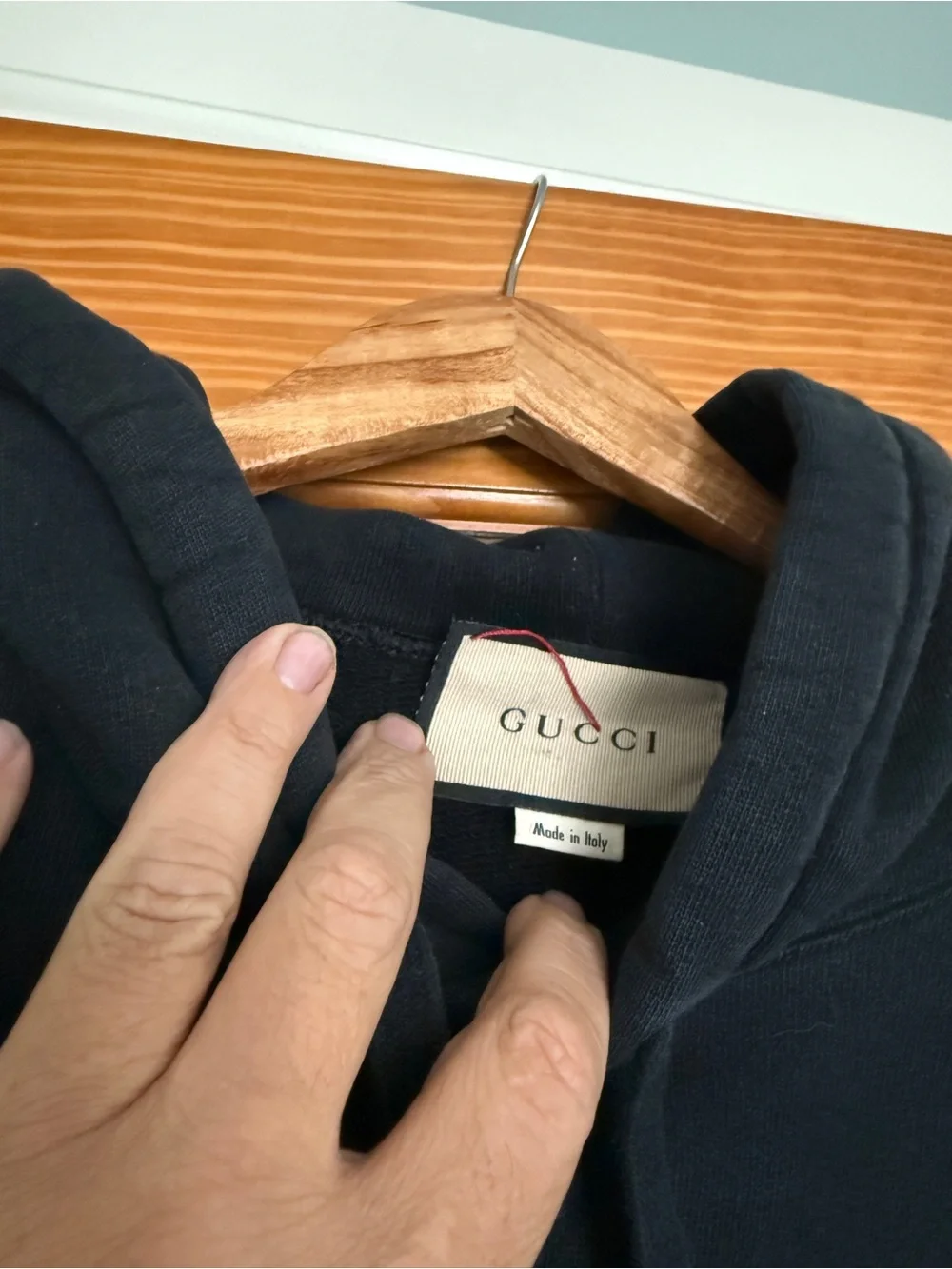 Gucci Black Hoodie with Red & Green Logo